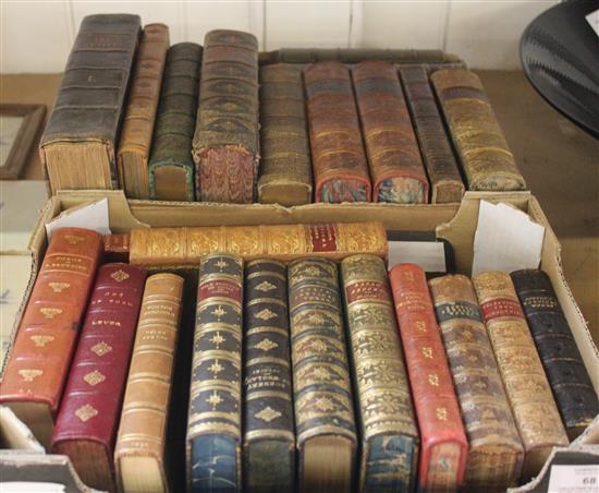 Collection of leather bound poetry volumes